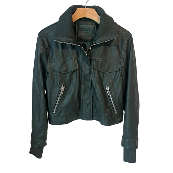 Blank NYC Faux Leather Jacket Green Small - Picture 1 of 11